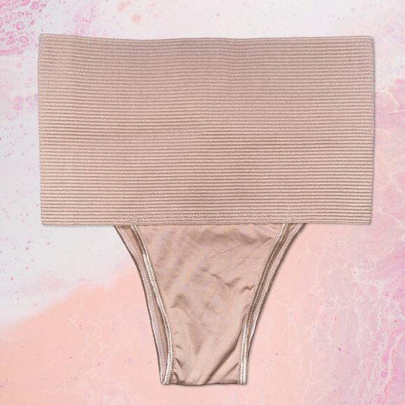 New Small High‎ Rise Lower Tummy Control Shapewear Panty Cincher Belly Band Tan - Picture 1 of 3